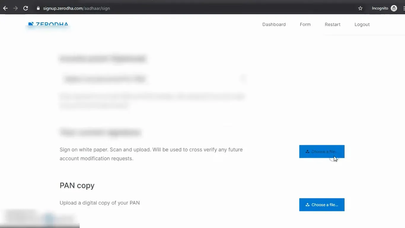 Zerodha Account Opening Process