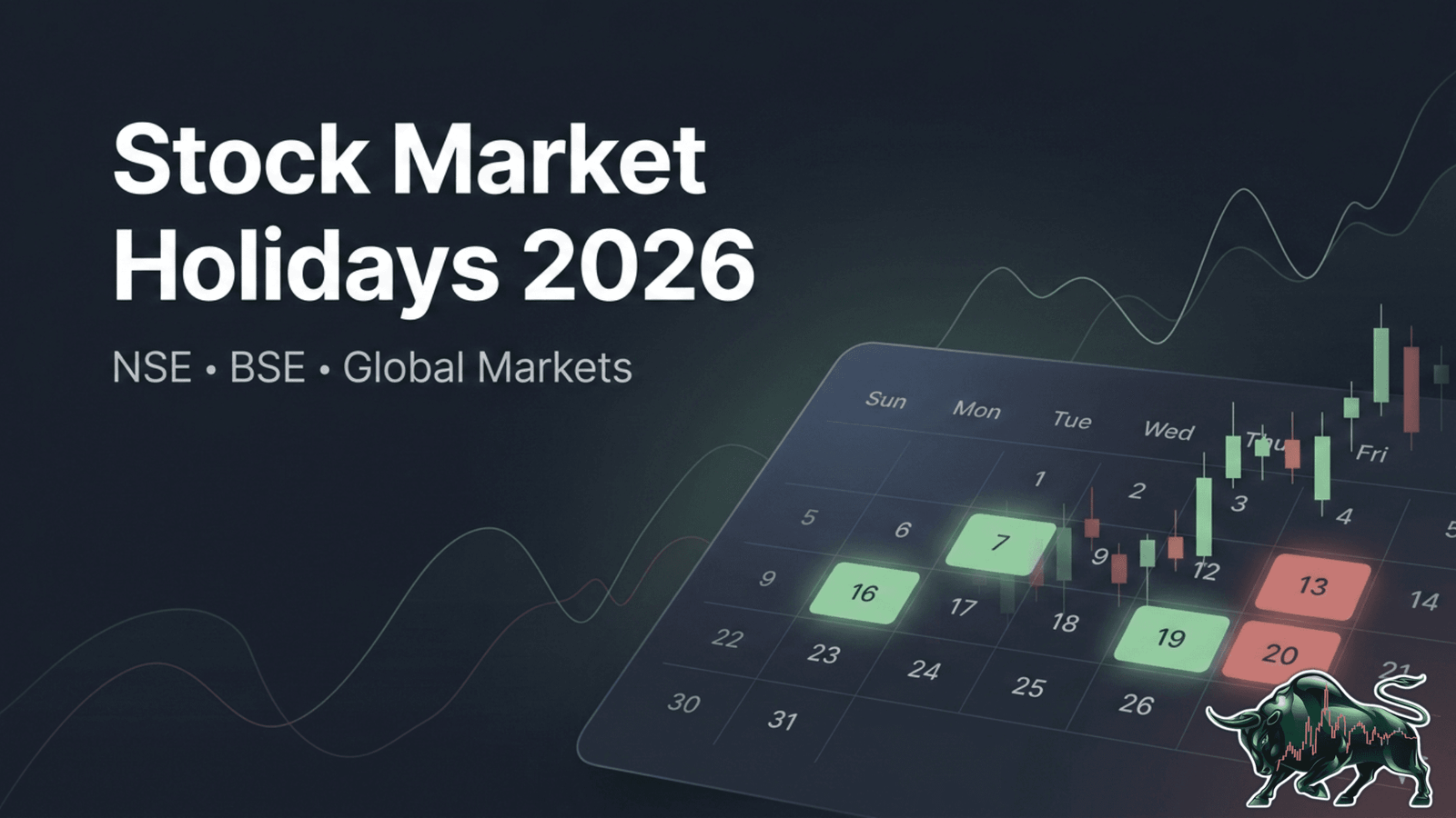Stock Market Holidays 2026 (India + Global Markets) - Complete Trading Calendar